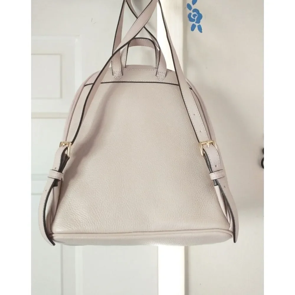 New! MICHAEL KORS Abbey Medium Pebbled Leather Backpack Soft Pink